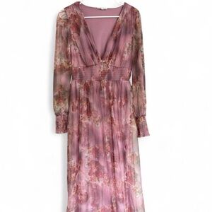 Baltic Born Floral Long Sleeve Maxi Dress - Pink